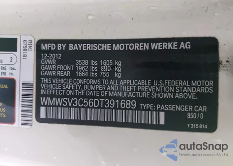 2013 Mini Hardtop Cooper S from USA, damaged, VIN WMWSV3C56DT391689